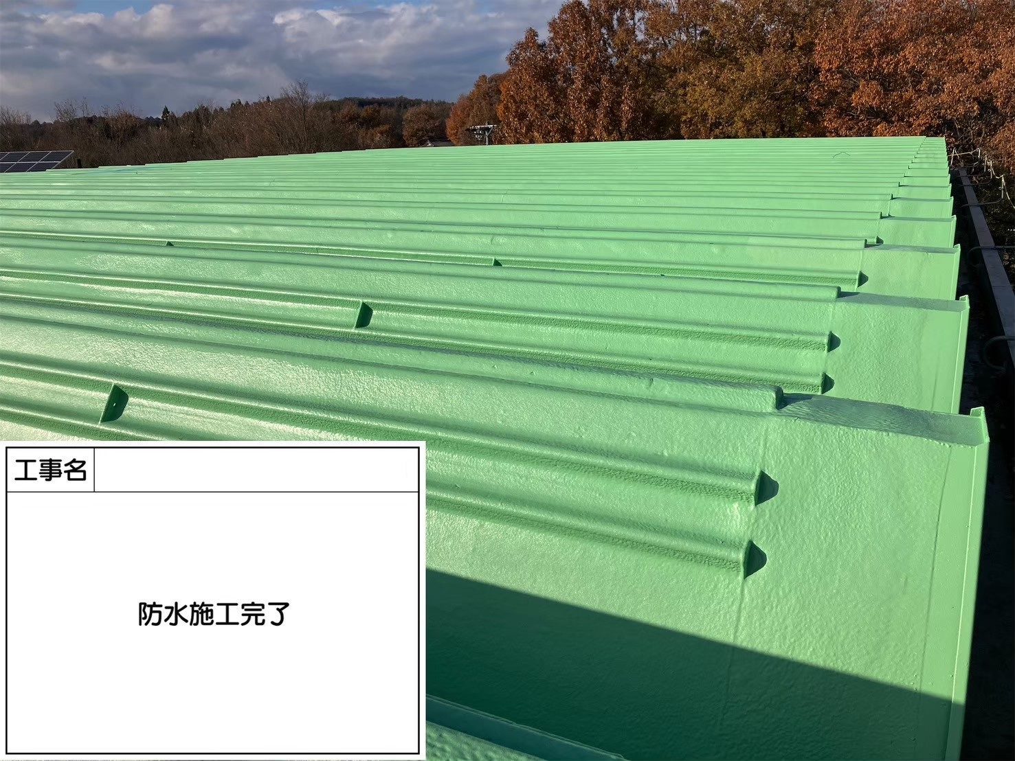 体育館屋根の断熱ウレタン塗膜防水